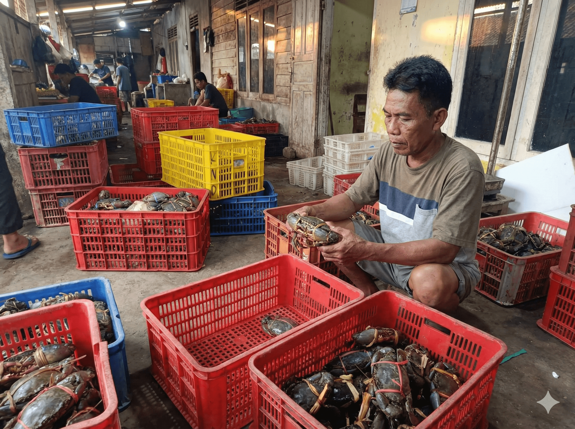 Gudang sortir kepiting bakau hidup Balikpapan